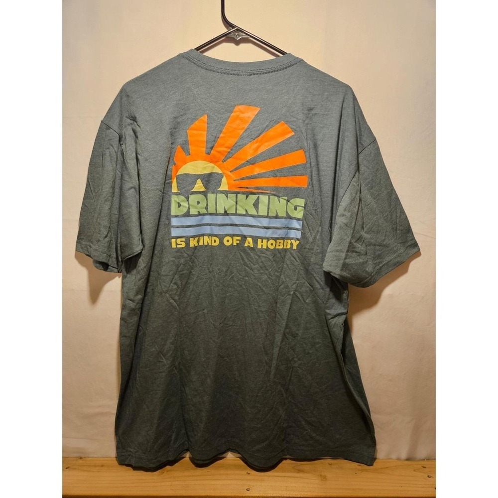 DRINKING IS A HOBBY T SHIRT BLUE MENS SIZE XXL